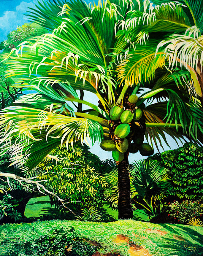 Botanical garden, Original Painting – Seychelles Fine Art