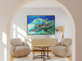 Turtle, Original Painting – Seychelles Fine Art