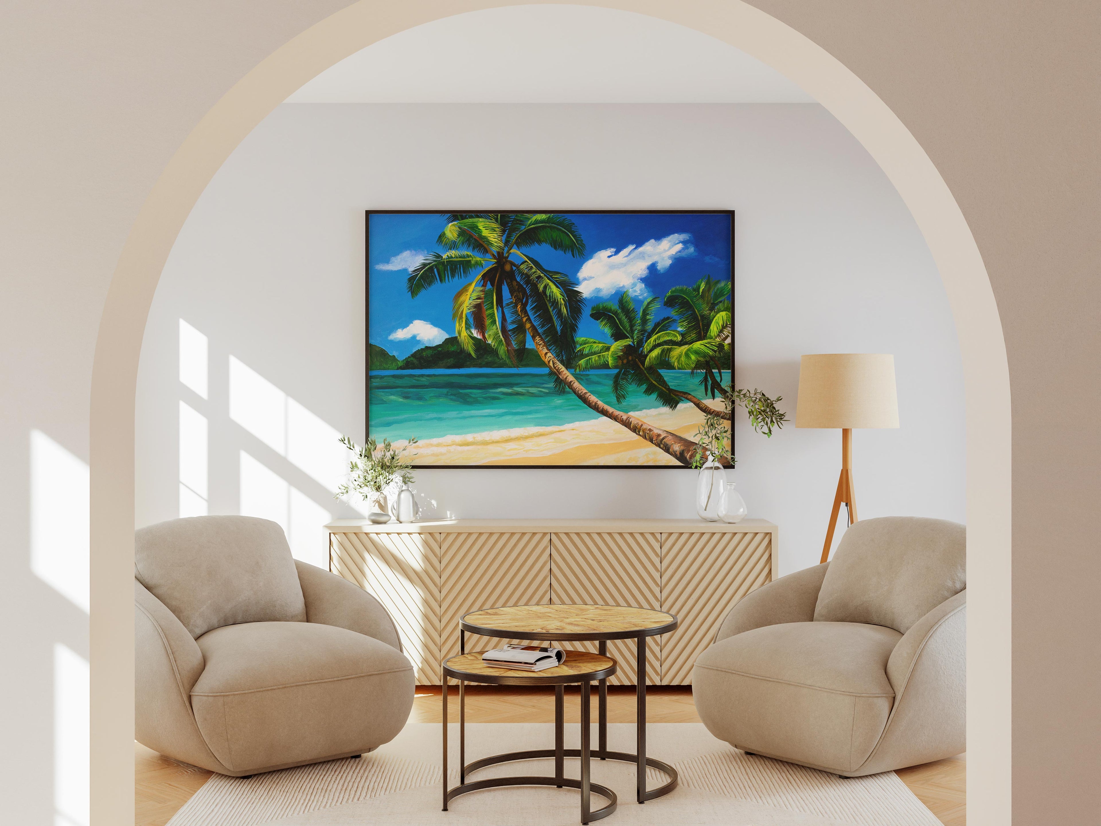Baie lazare beach, Original Painting – Seychelles Fine Art
